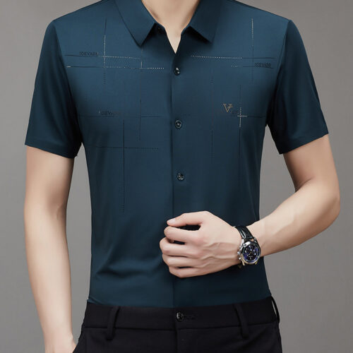 ÁO SƠ MI CỔ TRỤ NAM TS120T