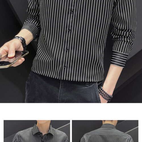 ÁO SƠ MI SỌC TAY DÀI NAM TS007A