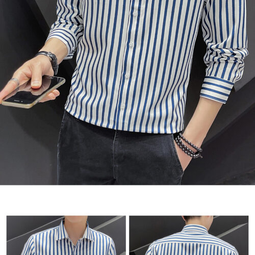 ÁO SƠ MI SỌC TAY DÀI NAM TS007A