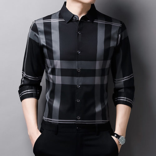 ÁO SƠ MI TAY DÀI VẢI LỤA NAM TS251B