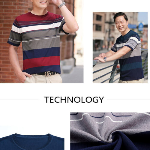 ÁO THUN CỔ TRÒN NAM TRUNG NIÊN TS477-213 XANH