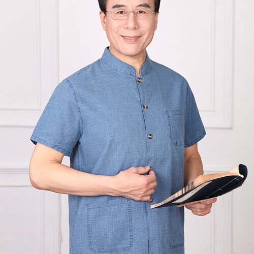 ÁO SƠ MI CỔ BẺ TRUNG NIÊN NAM TS433Y