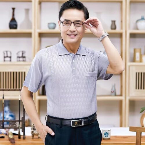 ÁO THUN CỔ TRỤ TRUNG NIÊN NAM TS383B