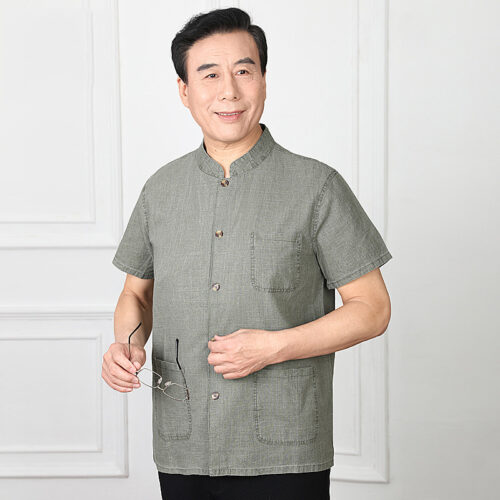 ÁO SƠ MI CỔ BẺ TRUNG NIÊN NAM TS433Y