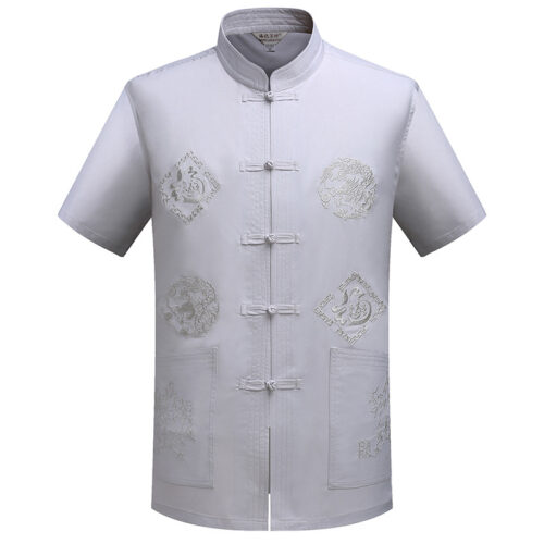 ÁO SƠ MI CÀI NÚT TAY NGẮN NAM TRUNG NIÊN TS423-XANH PL