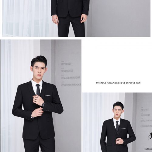 COMBO ÁO VEST GHI LÊ QUẦN TÂY NAM ĐEN