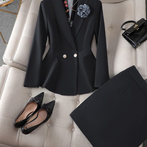 COMBO CHÂN VÁY ÁO VEST NỮ TSN032-ÁO KHOÁC + VÁY ĐEN
