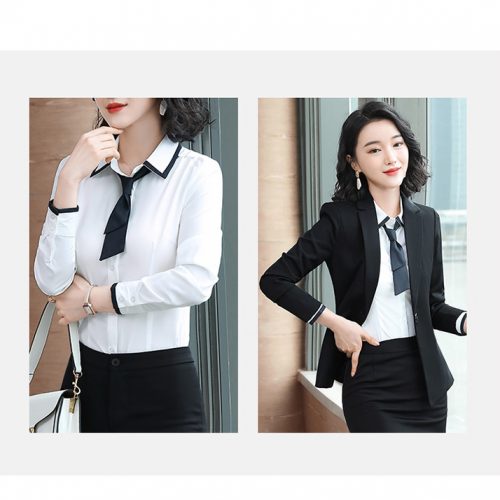BỘ VEST ĐEN + QUẦN DÀI + ÁO SƠ MI TRẮNG TSN004