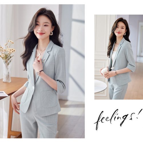 BỘ QUẦN ÁO VEST NỮ TSN042-BỘ-XANH