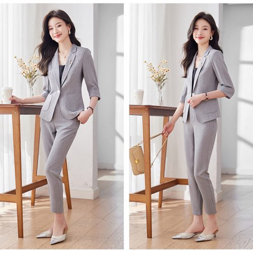 COMBO QUẦN ÁO VEST NỮ TSN042-ÁO KHOÁC + QUẦN XÁM NHẠT