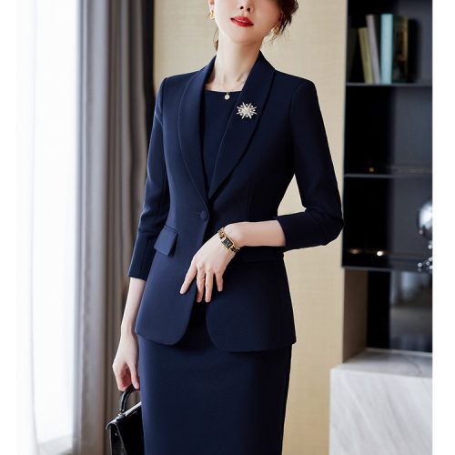 BỘ VÁY VÀ ÁO VEST NỮ TSN009-BỘ-XANH
