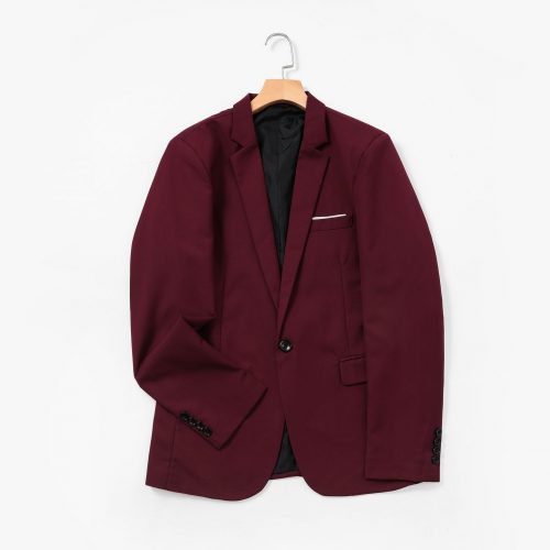 ÁO VESTON NAM TS603-ÁO VEST 2 NÚT MÀU ĐỎ TÍA