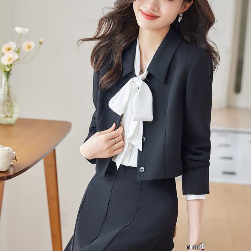 COMBO CHÂN VÁY ÁO VEST NỮ TSN035-ÁO KHOÁC + VÁY ĐEN