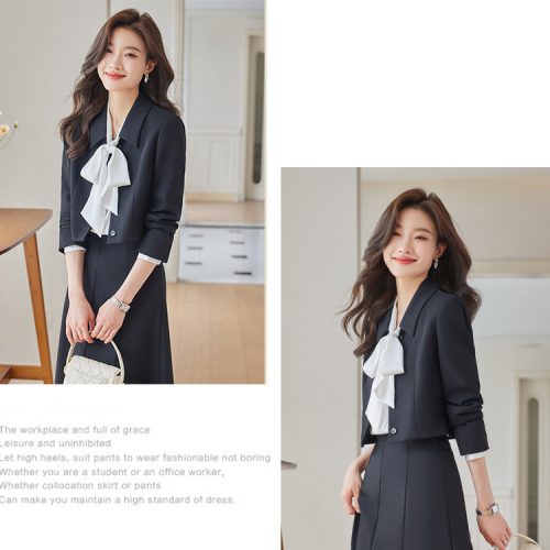 COMBO CHÂN VÁY ÁO VEST NỮ TSN035-ÁO KHOÁC + VÁY ĐEN