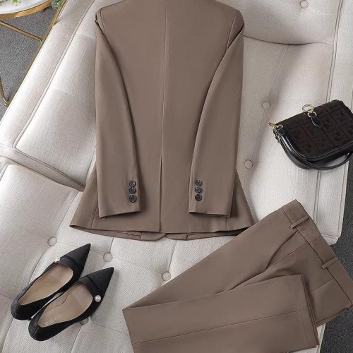 SET QUẦN ÁO VEST NỮ TSN025-BỘ VEST NÂU