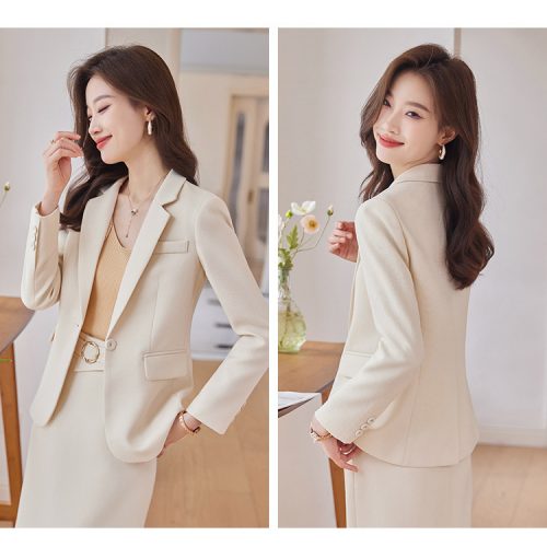 COMBO CHÂN VÁY ÁO VEST NỮ TSN030-BỘ VEST + VÁY MÀU BE