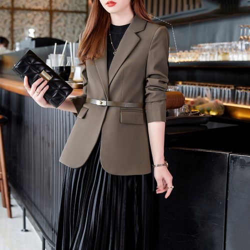 ÁO VEST NỮ TSN012-NÂU (BỘ ĐỒ) + THẮT LƯNG