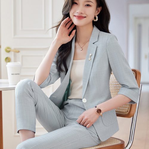 BỘ QUẦN ÁO VEST NỮ TSN042-BỘ-XANH
