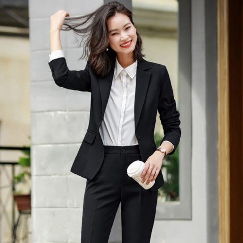 COMBO CHÂN VÁY ÁO VEST NỮ TSN016-ÁO KHOÁC ĐEN + VÁY 082