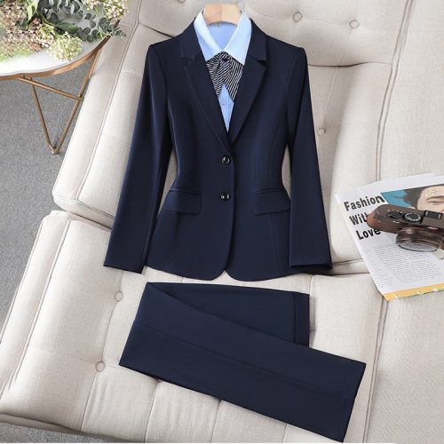 COMBO ÁO VEST + QUẦN TÂY NỮ MÀU XANH TSN002