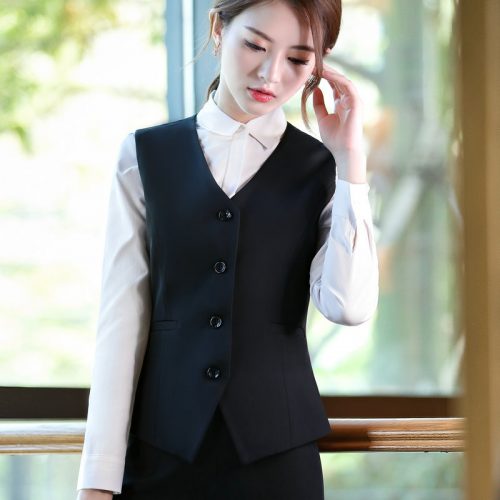 COMBO ÁO VEST+SƠ MI+GHI LÊ+QUẦN TÂY NỮ TSN002-ĐEN