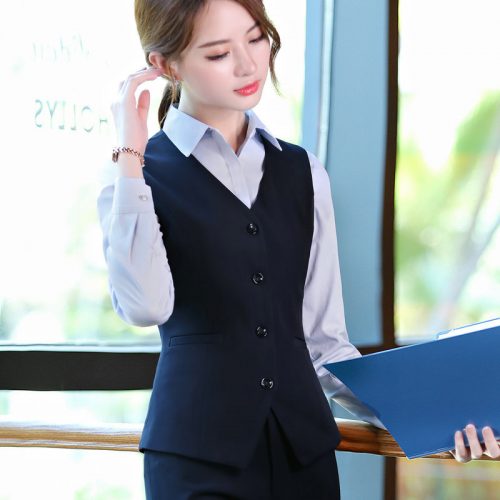 COMBO ÁO VEST+SƠ MI+GHI LÊ+VÁY NỮ TSN002-XANH