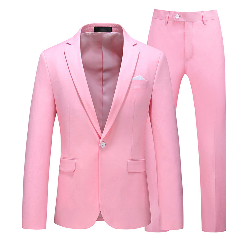 Bộ quần áo vest nam hồng