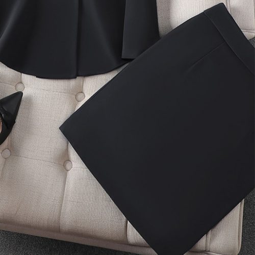 COMBO CHÂN VÁY ÁO VEST NỮ TSN032-ÁO KHOÁC + VÁY ĐEN