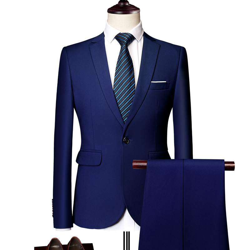 Bộ veston nam xanh đậm