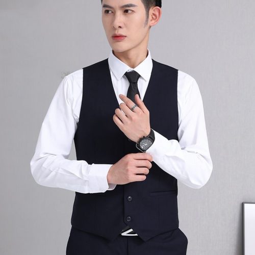 COMBO QUẦN ÁO VEST NAM TS341-ÁO VEST 2 NÚT MÀU ĐỎ TÍA + SƠ MI + QUẦN TÂY