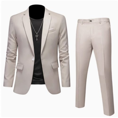 Bộ Vest Nam Công Sở, Bộ Vest Chú Rể, Bộ Vest Phụ Rể vải chuyên dụng cao cấp dày vừa ít nhăn TS718 Màu xanh da trời