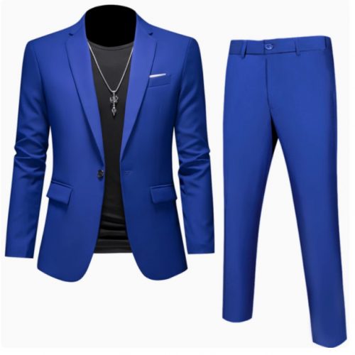 Bộ Vest Nam Công Sở, Bộ Vest Chú Rể, Bộ Vest Phụ Rể vải chuyên dụng cao cấp dày vừa ít nhăn TS718 Màu xanh da trời