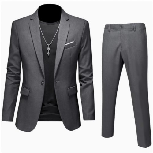 Bộ Vest Nam Công Sở, Bộ Vest Chú Rể, Bộ Vest Phụ Rể vải chuyên dụng cao cấp dày vừa ít nhăn TS718 Màu xanh da trời